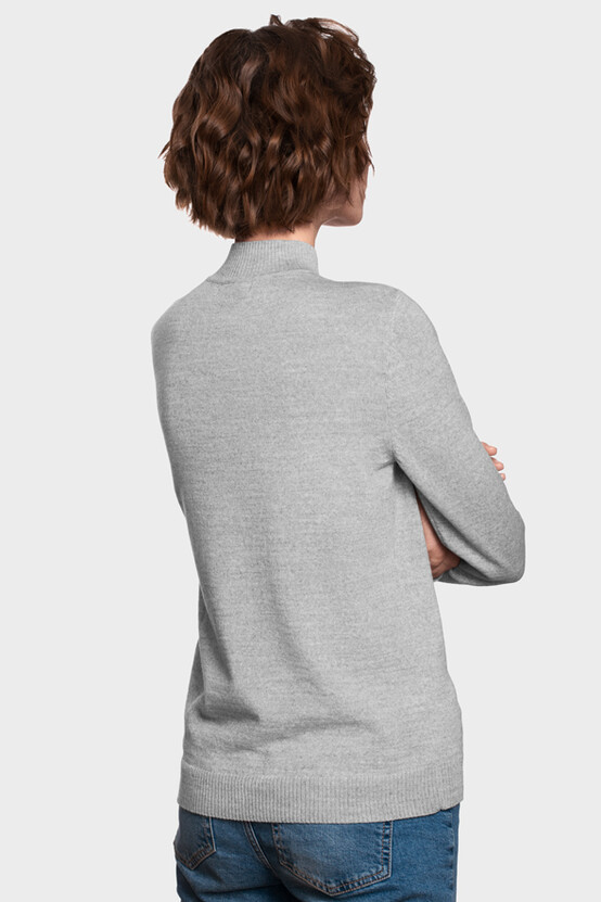 Mock neck sweater in merino wool blend (Argento Melange)