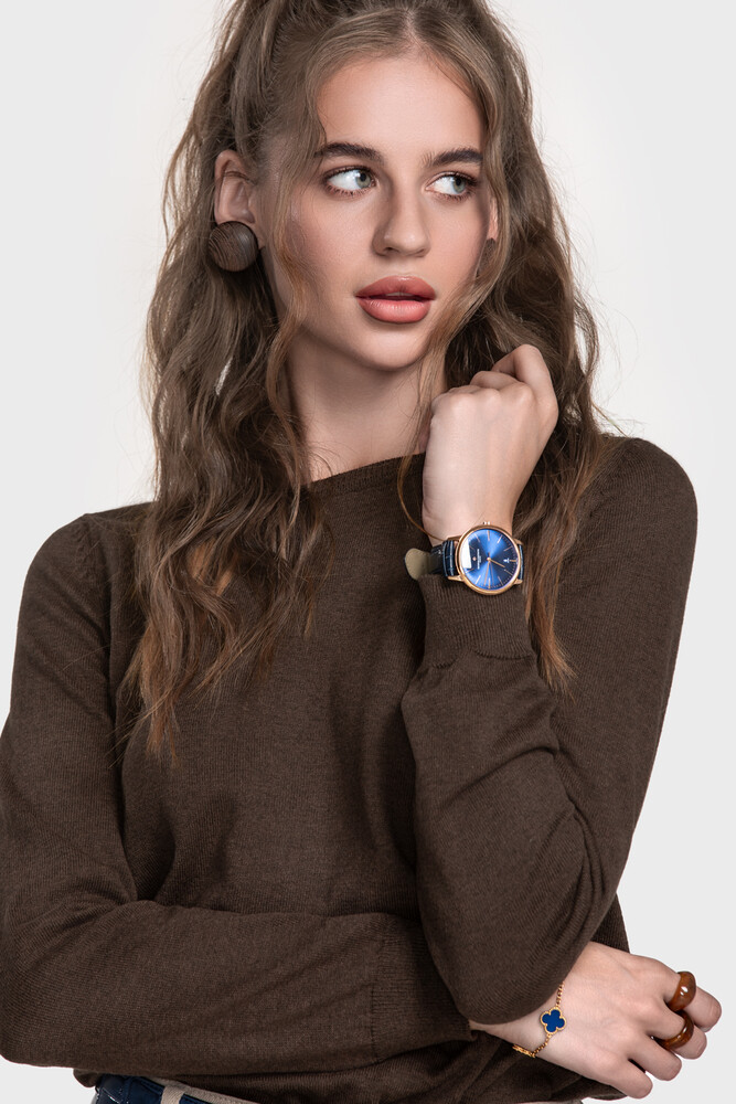 Жіночий джемпер з бавовни та кашеміру (Espresso Melange)