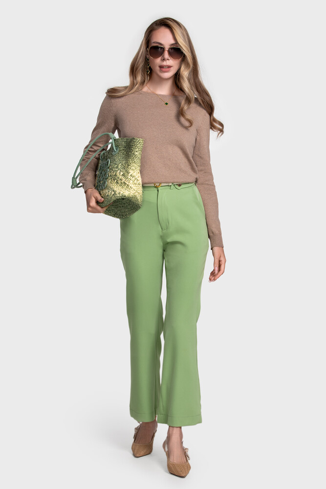 Сrew neck sweater in organic cotton blend (Sabbia Melange)