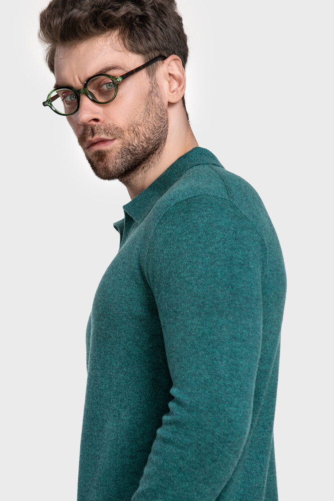 Pure wool seamless men's sweater (Nefrite Melange)