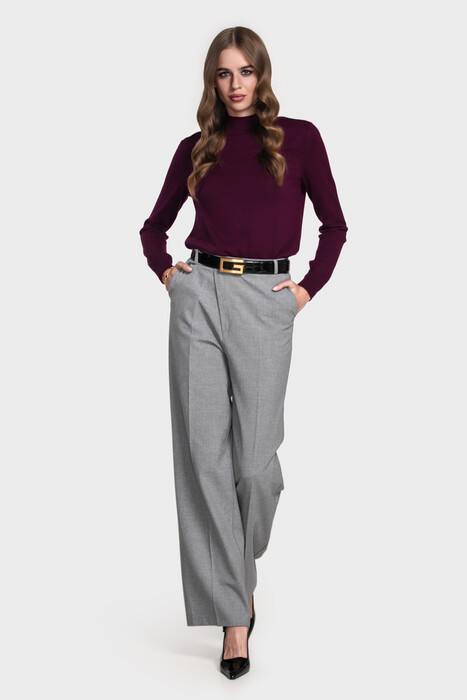 Mock neck sweater in merino wool blend (Amarena)