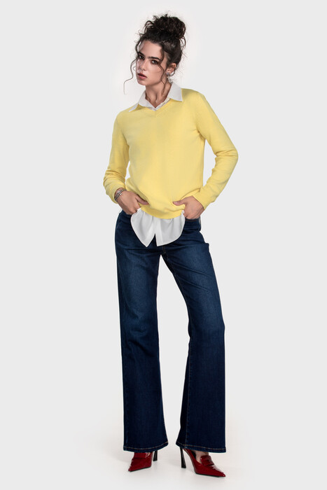 Сrew neck sweater in organic cotton blend (Ginestra)