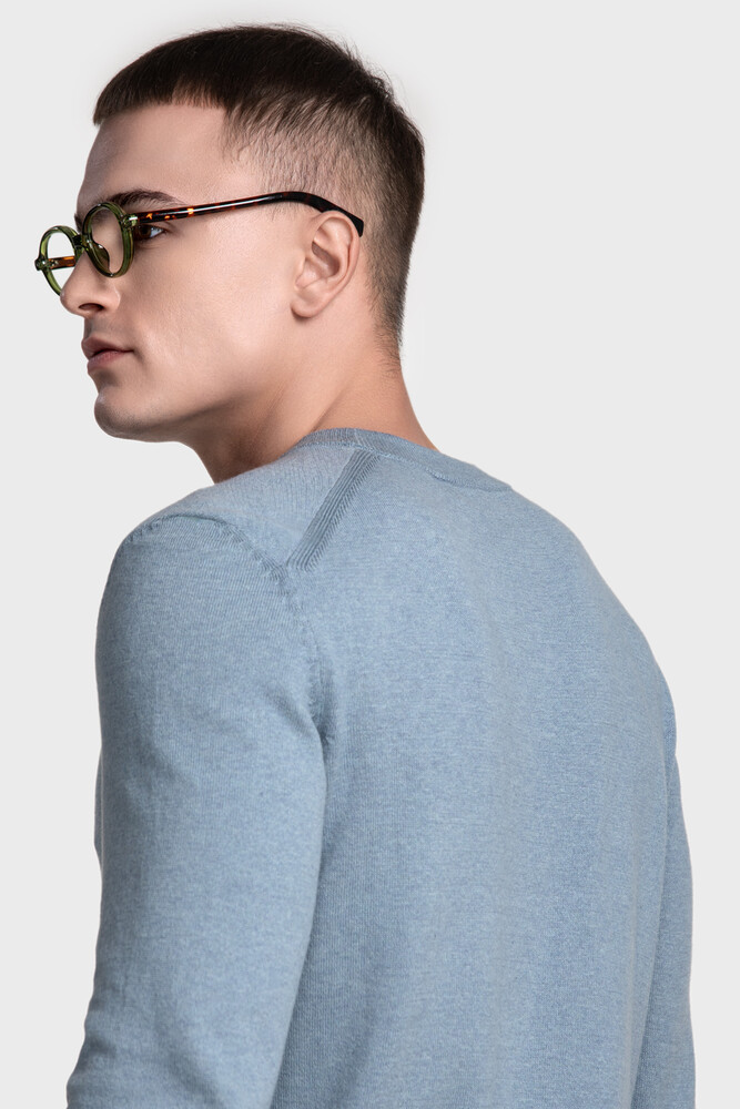 Crewneck sweater in cotton cashmere blend (Medusa)