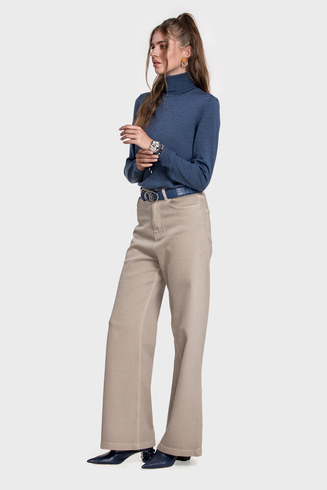 Turtleneck sweater in pure merino wool (Minio Melange)