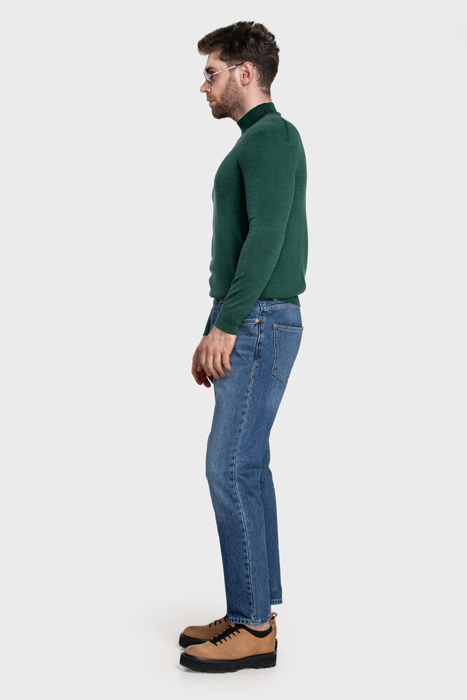 Mock neck sweater in pure merino wool (Pino Melange)