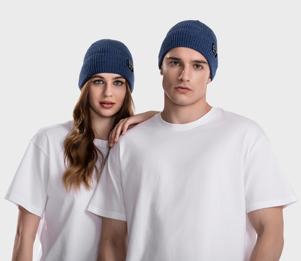Ribbed beanie in pure merino wool (Minio Melange)