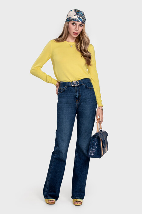 Сrew neck sweater in merino wool blend (Cedro)