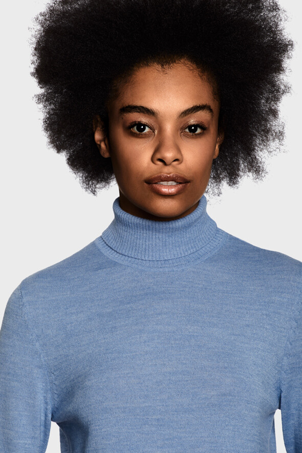 Turtleneck sweater in merino wool blend (Delfino Melange)