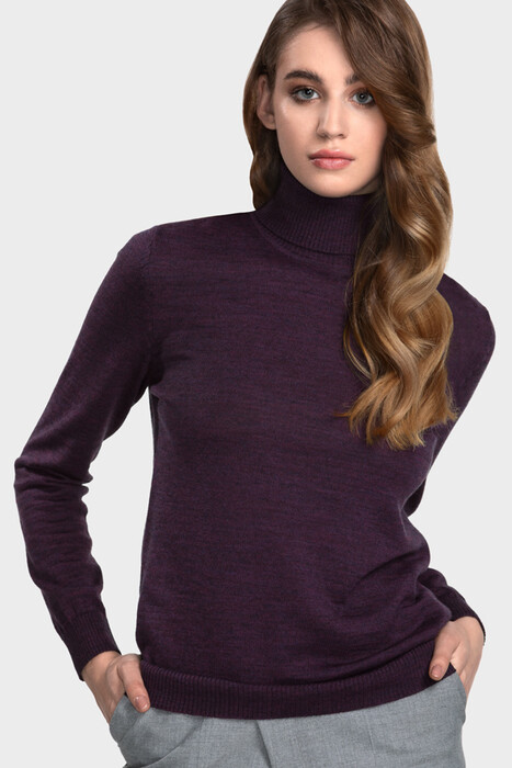 Жіночий вовняний светр з високою стійкою (Vinaccia Melange)