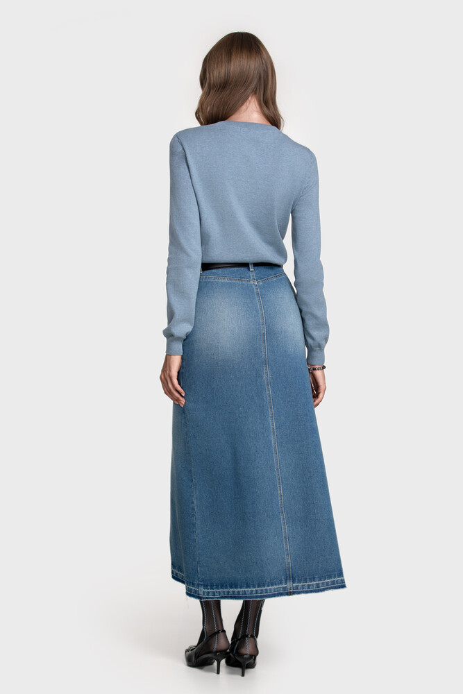 Сrew neck sweater in organic cotton blend (Medusa)