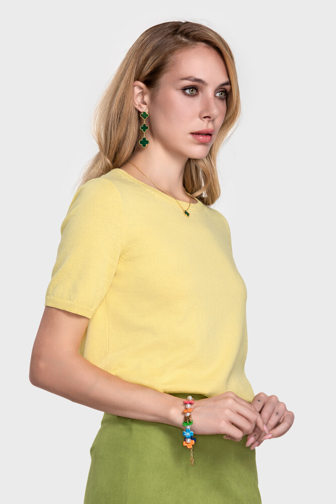 Сrew neck sweater in organic cotton blend (Ginestra)