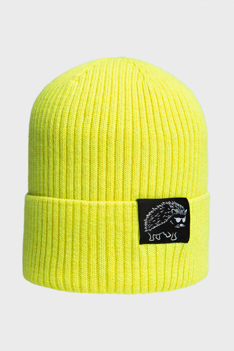 В'язана шапка із вовни Меріно (Shocking Yellow)