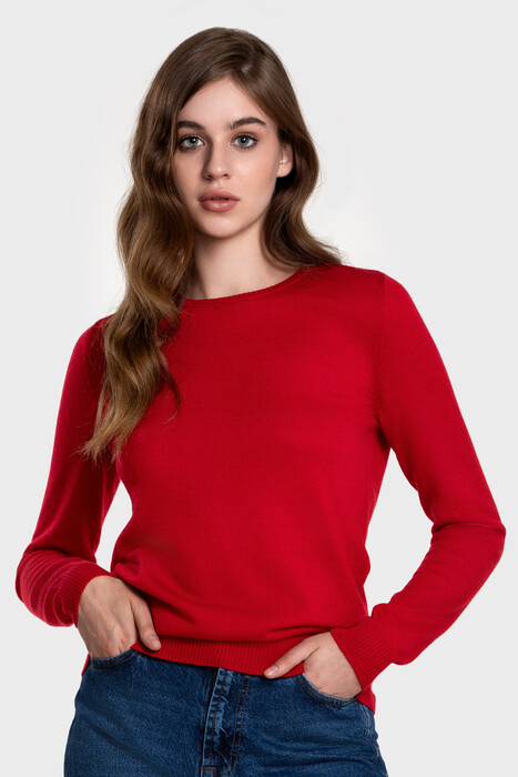 Жіночий вовняний светр з круглою горловиною (Chili)