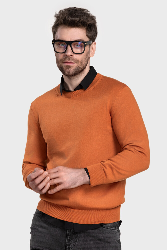 Чоловічий джемпер з бавовни та кашеміру (Mattone)