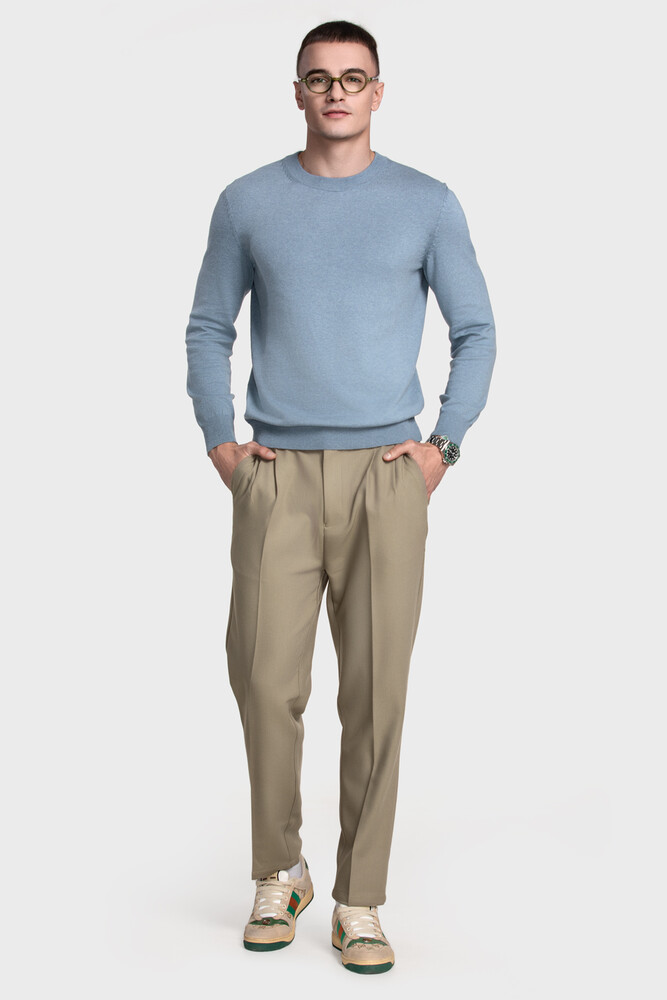 Crewneck sweater in cotton cashmere blend (Medusa)