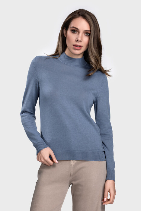 Mock neck sweater in merino wool blend (Aliso)