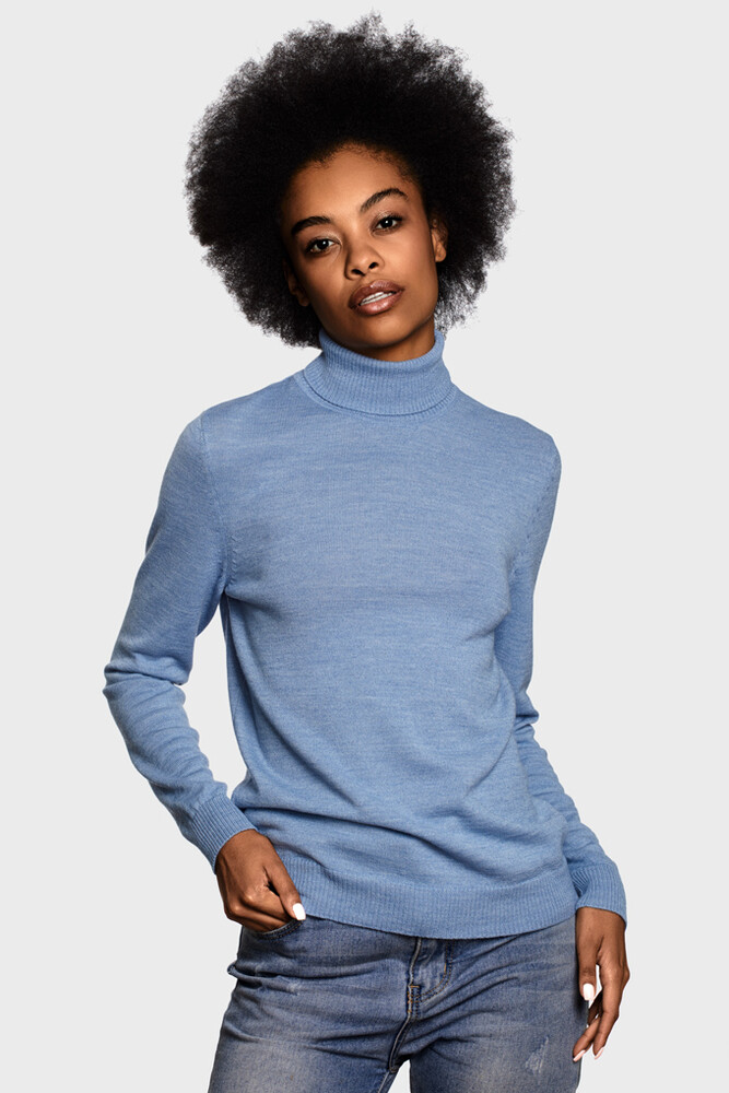 Turtleneck sweater in merino wool blend (Delfino Melange)