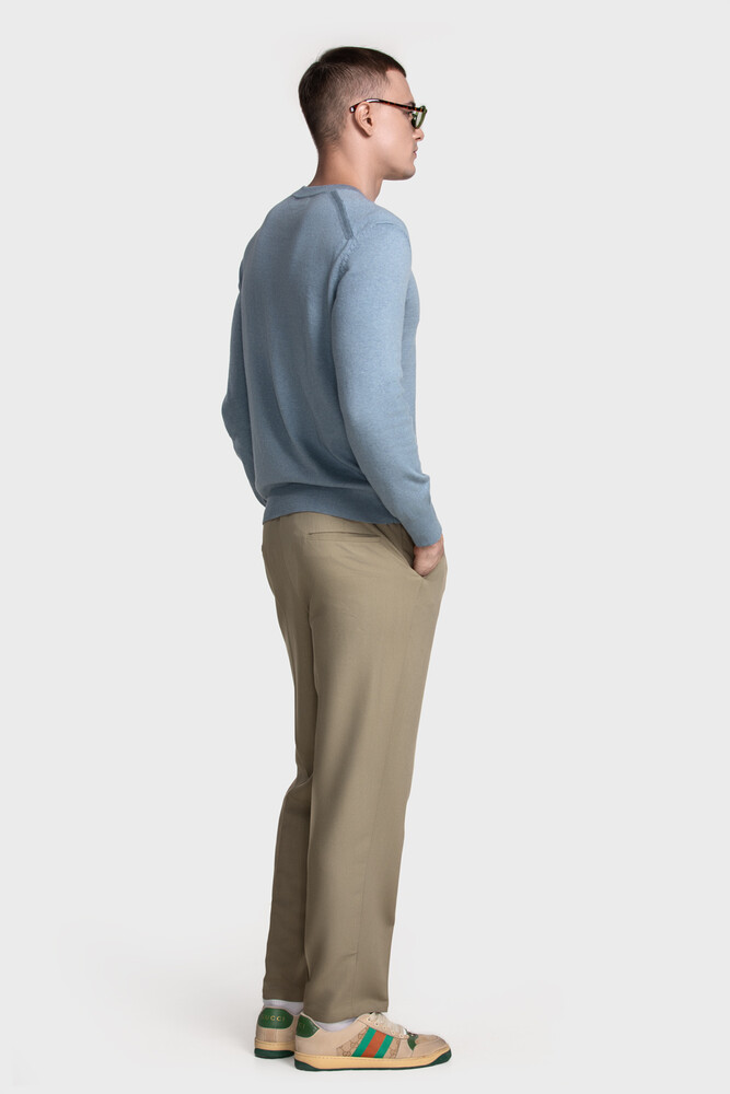 Crewneck sweater in cotton cashmere blend (Medusa)