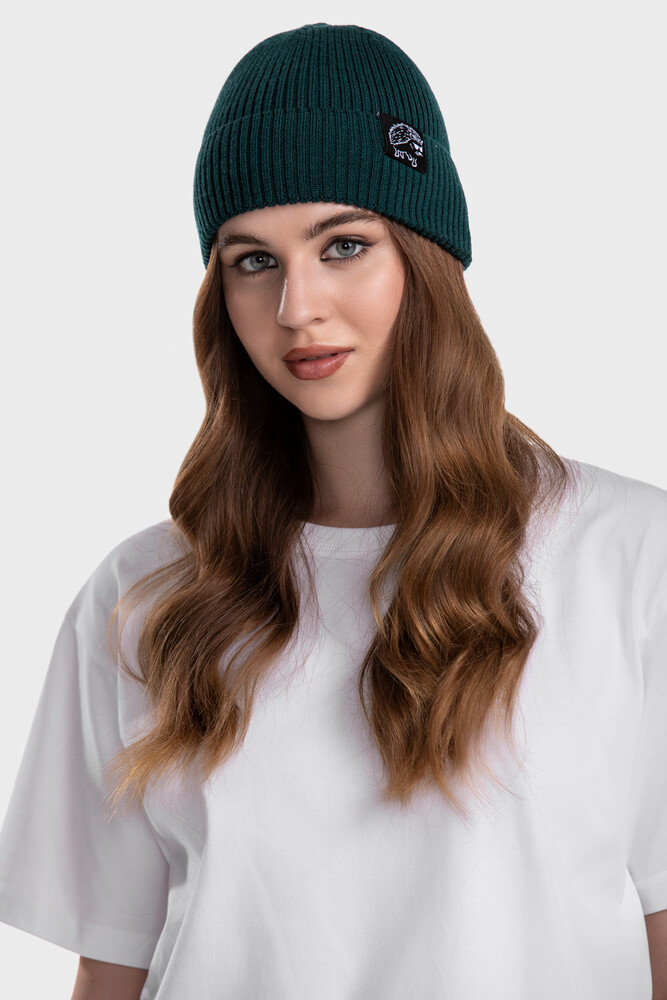 Ribbed beanie in merino wool blend (Pino)