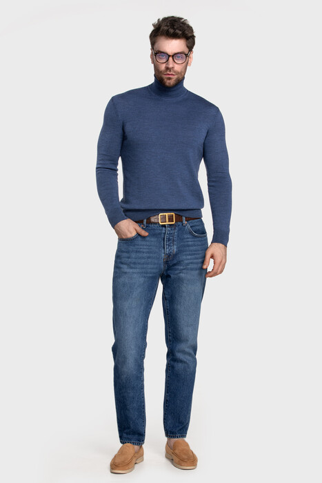 Turtleneck sweater in pure merino wool (Minio Melange)