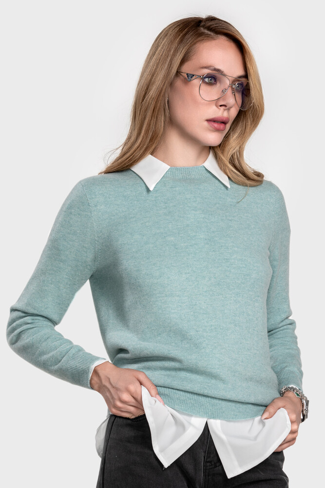 Безшовний джемпер з преміальної чистої вовни (Mistrale Melange)