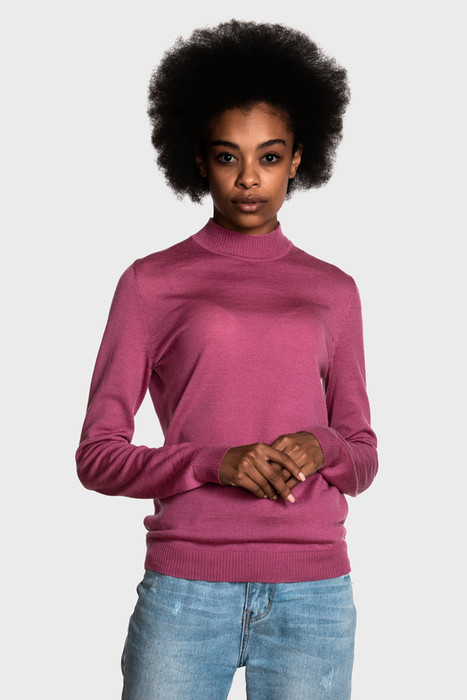 Жіночий вовняний светр з невеликою стійкою (Fandango Pink)