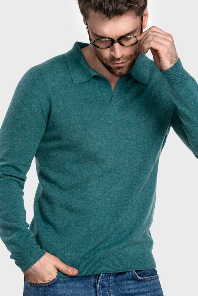 Pure wool seamless men's sweater (Nefrite Melange)