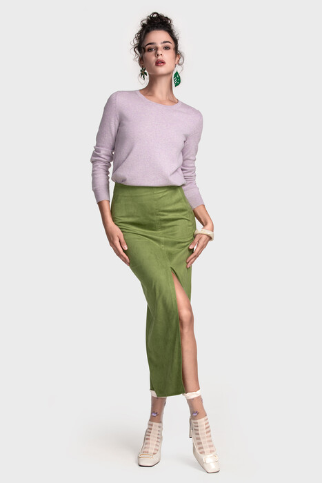 Сrew neck sweater in organic cotton blend (Lilla Chiaro)