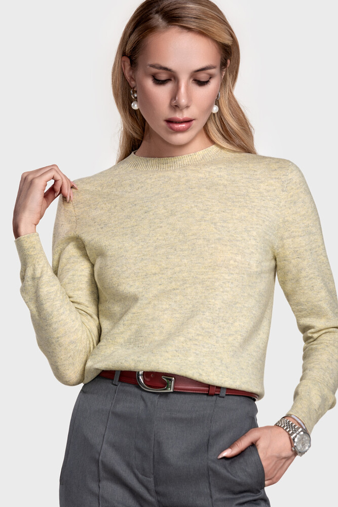 Безшовний джемпер з преміальної чистої вовни (Latticello Melange)