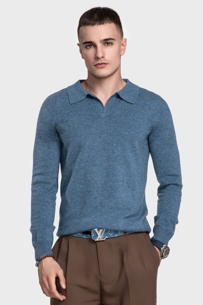 Безшовне поло з преміальної чистої вовни (Blufo Melange)