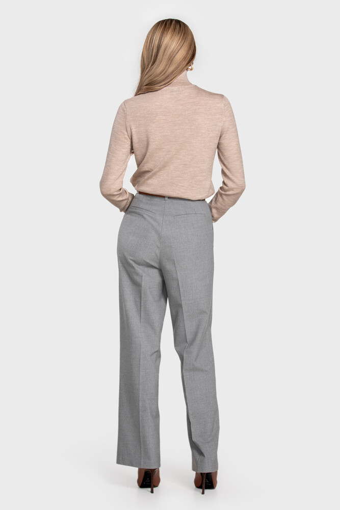Turtleneck sweater in pure merino wool (Tortora Melange)