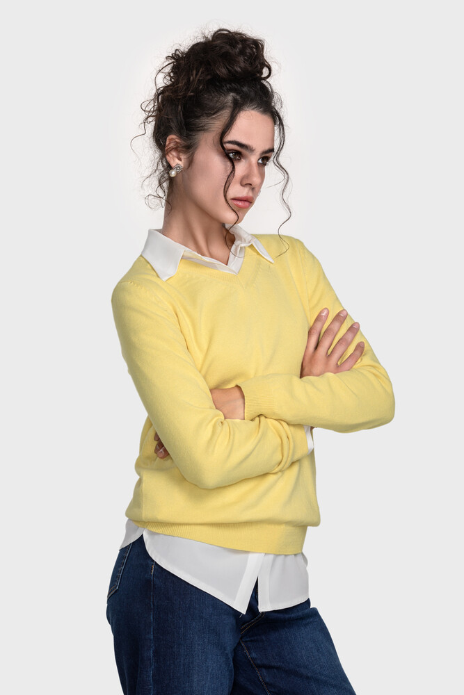 Сrew neck sweater in organic cotton blend (Ginestra)