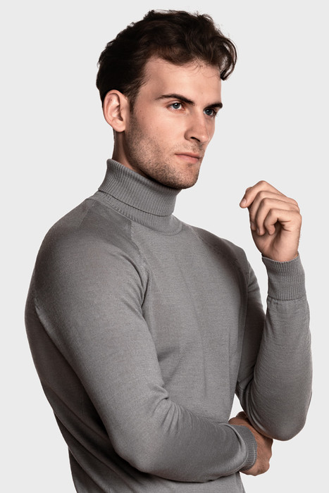 Чоловічий вовняний светр з високою стійкою (Grigrio)