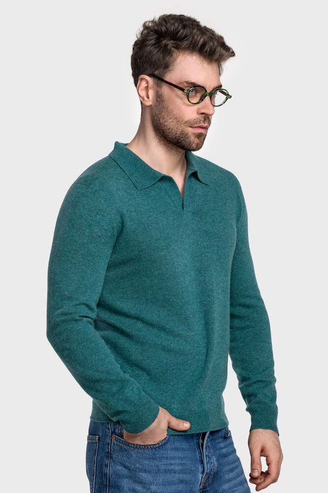 Pure wool seamless men's sweater (Nefrite Melange)