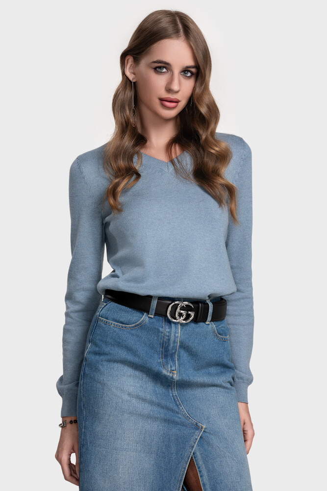 Сrew neck sweater in organic cotton blend (Medusa)