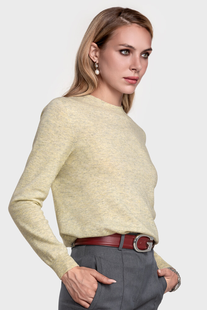 Безшовний джемпер з преміальної чистої вовни (Latticello Melange)