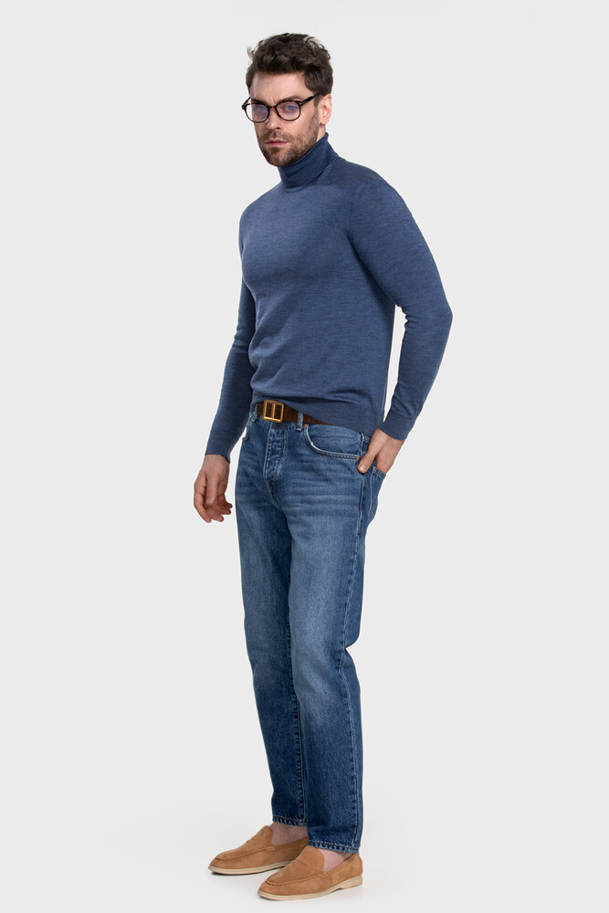 Turtleneck sweater in pure merino wool (Minio Melange)