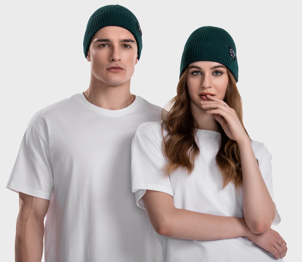 Ribbed beanie in merino wool blend (Pino)