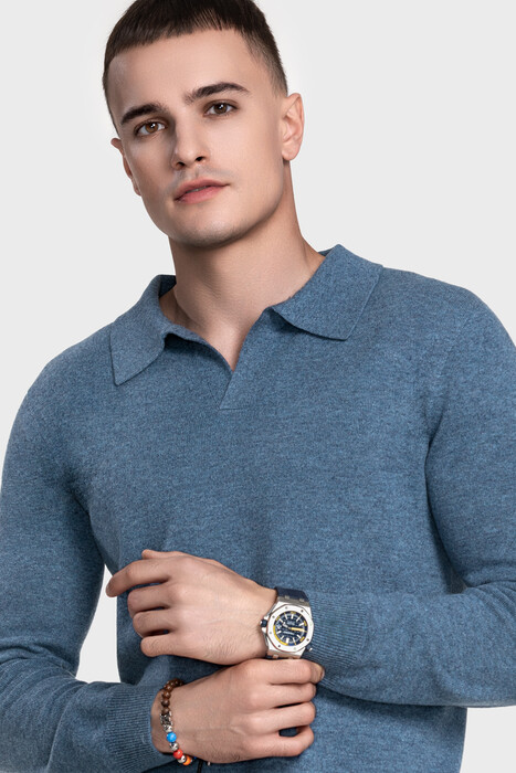 Pure wool seamless men's sweater (Blufo Melange)