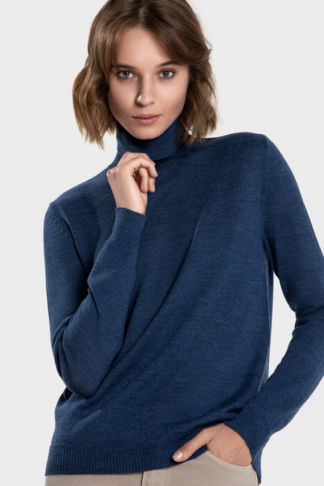 Жіночий вовняний светр з високою стійкою (Minio Melange)