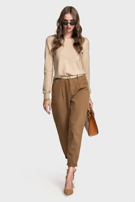 Сrew neck sweater in organic cotton blend (Antico)