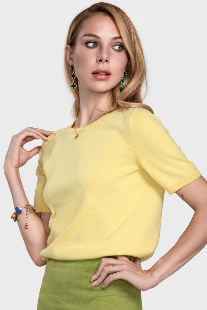 Сrew neck sweater in organic cotton blend (Ginestra)