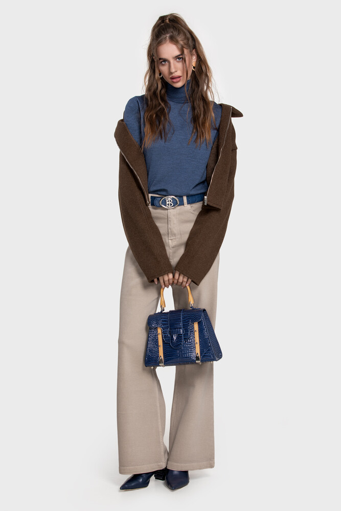 Turtleneck sweater in pure merino wool (Minio Melange)