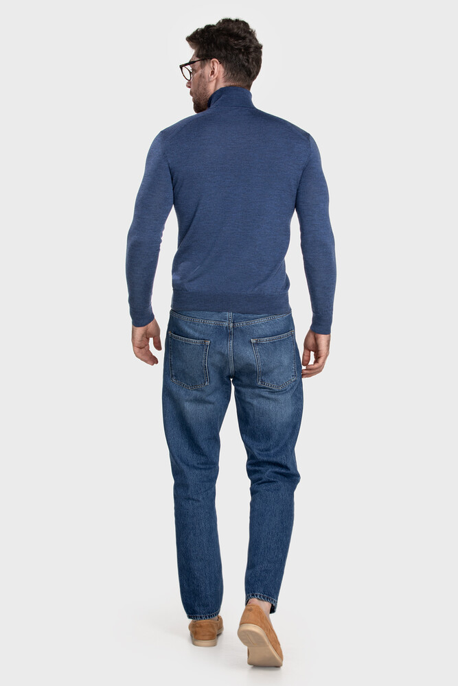 Turtleneck sweater in pure merino wool (Minio Melange)