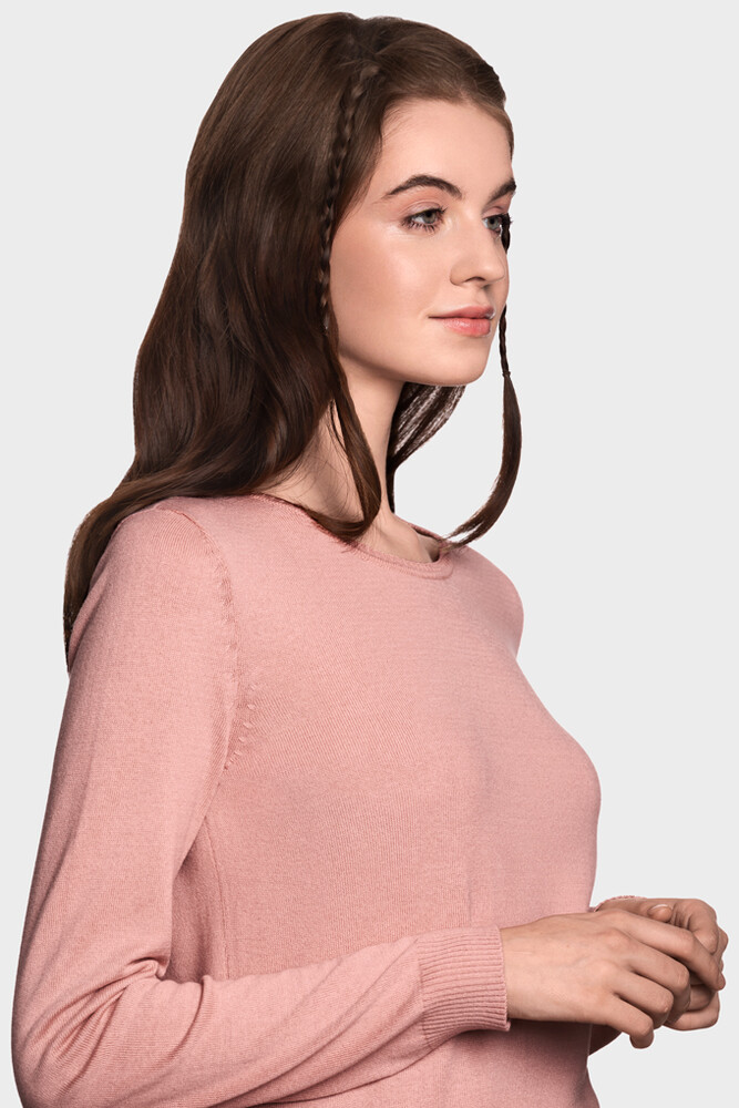 Жіночий бавовняний светр з круглою горловиною (Rosado)