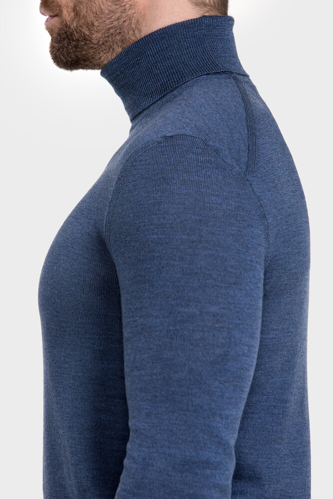 Turtleneck sweater in pure merino wool (Minio Melange)