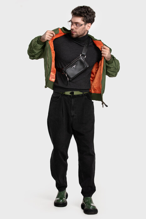 Turtleneck sweater in pure merino wool (Antracite Melange)