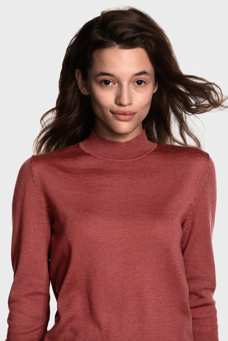 Жіночий вовняний светр з невеликою стійкою (Cordovan Pink)