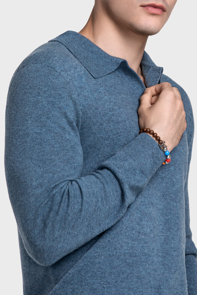 Безшовне поло з преміальної чистої вовни (Blufo Melange)