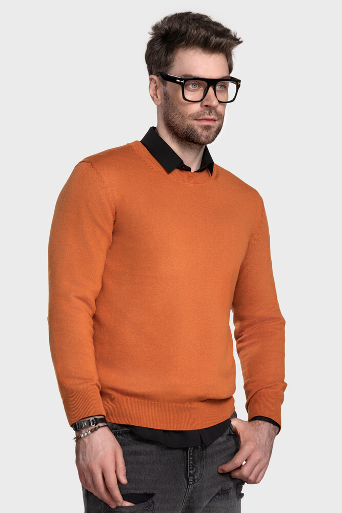 Чоловічий джемпер з бавовни та кашеміру (Mattone)